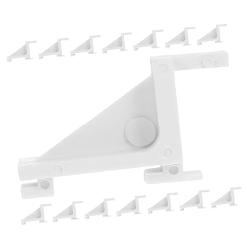 OUNONA 15 Piezas Gancho de plástico freezer universal Pararse acortar verdadero Clips de soporte para estantes clips para estantes de congeladores comerciales Educación física blanco
