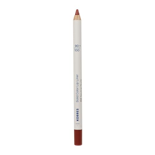 KORRES Solid Color Lip Liner Neutral Nude 02, Lippenkonturstift zum Konturieren & Ausfüllen, intensive Farbe, silikon- und parabenfrei, 1,2 g