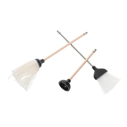 LIOOBO Mini Mop Broom Set for Dollhouse Boys and Girls Industrial Floor Mop Dollhouse Tool Set Miniature Cleaning Equipment Bath Dolls Accessories
