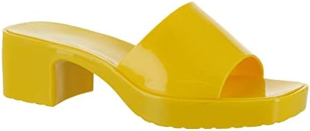Jessica Simpson Women's Gavena Rubber Block Heel Sandal Heeled, Clear, 8 | Image 3