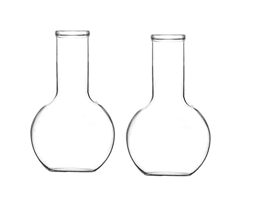 Salco Borosilicate Glass Long Neck Flat Bottom boiling Flask, Borosilicate Glass with Heavy Wall Flat Bottom Boiling Flask Set of 2 (500 ML) (B09KPX6WC6) Amazon Price History, Amazon Price Tracker