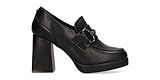  Etika 42401 Mocassin Boucle Talon Haut, Noir , 37 EU