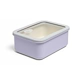 SWANZ Ceramic Coated Meal Prep Lunch Box With Glass Lid, Non Toxic Food Storage Container, No PTFE, PFOA, PFAS, and BPA, Non Stick Fry Pan, Microwave, Dishwasher Safe, Lightweight (Lilac, 47 Oz)