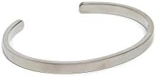 Men's Rhodium Singular Cuff Bracelet, Matte Black, Large