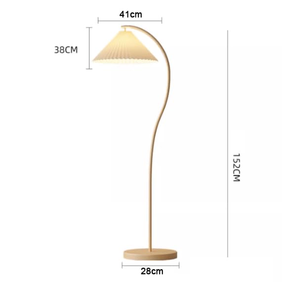 WouND Lámparas de pie estilo retro francés con pantalla de tela plisada para salón y dormitorio 2