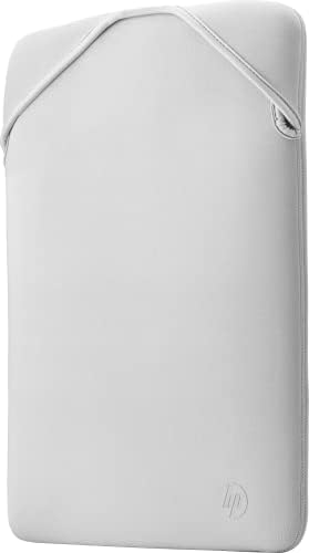 HP 2F2J1AA 14.1 Inch Black & Silver Protective Reversible Laptop Notebook Sleeve Case, Slim, Prevent Scratching, Zip-free