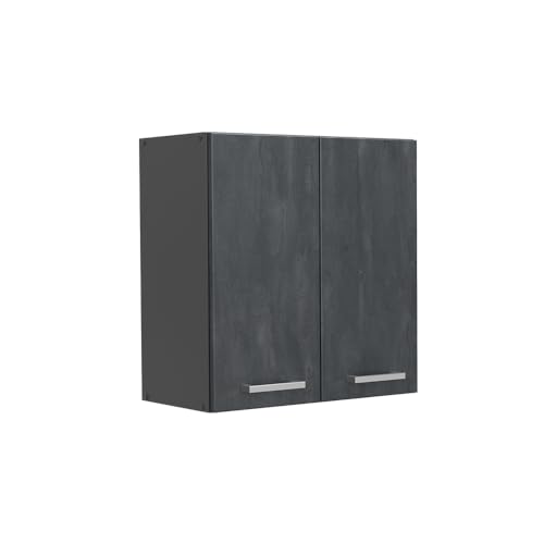 Vicco Hängeschrank R-Line, hängender Küchenschrank, Schwarz Beton/Anthrazit, 60 cm