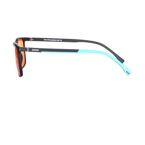 Image of SHINU Good Sleep Blue Light Blocking Glasses Men Red Lenses Anti Green Light Eliminate Eye Strain Glasses Bluelight 078RD