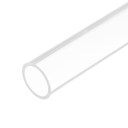 sourcing map Clear Rigid Acrylic Pipe 26mm(1 inch) ID x 32mm OD x 305mm Round Tube Tubing