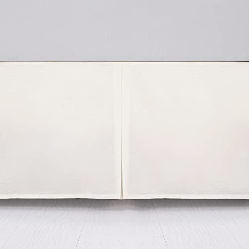 TILLYOU Crib Bed Skirt White Pleated for Baby Boys Girls, 100% Natural Soft Dust Ruffle, Standard Nursery Bedding Toddler Bedskirt Solid, 14" Drop