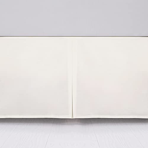 Tillyou Crib Bed Skirt White Pleated For Baby Boys Girls, 100% Natural Soft Dust Ruffle, Standard Nursery Bedding Toddler Bedskirt Solid, 14" Drop #TOP3