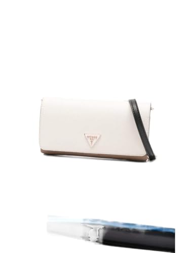 Sac à épaule GUESS Noelle II avec rabat organizer et design bicolore Tan Multi