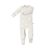 Picture of GUNAMUNA Convertible Baby Footie Pajamas, 2-in-1 Romper with Diaper-ZiP, Fold-Over Mittens & Cuffs, Goose, 18-24 Months