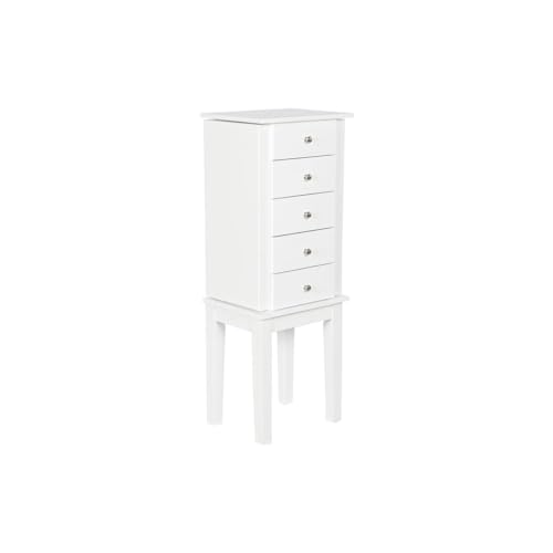 Home ESPRIT Joyero de Pie Blanco Espejo Madera MDF 34 x 26,5 x 92 cm