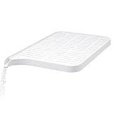 Dependable Industries inc. Essentials Dish Drying Tray with Drain Spout – Compact Over-Sink Utensil Drainer, BPA-Free Plastic, White