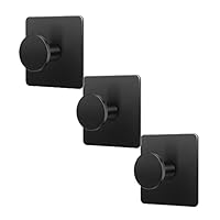 VDN Stainless Handdoekhaakjes zwart - Vaatdoekhouder - Rond - Wandhaak - Ophanghaakjes - 5 Stuks
