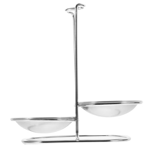 UTHCLO Support Cuillère Inox Double Avec Deux Bols Repose-cuillère De Cuisine Stable Et Résistant Organiseur Ustensiles Pour Table Et Cuisson