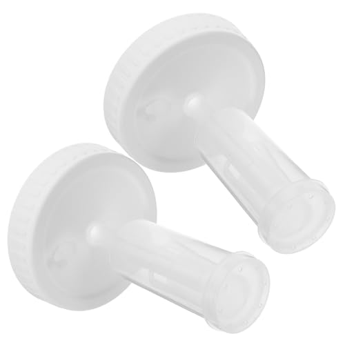 Mikinona 2 Piezas Kit Tapas Fermentación para Tarros Mason Boca Ancha con Válvula Unidireccional Plástico Compatible Fácil Uso para Vino Cerveza Sidra
