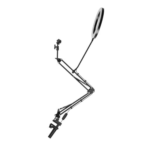 Soporte de escritorio ajustable con luz para transmisión y clip de grabación estable