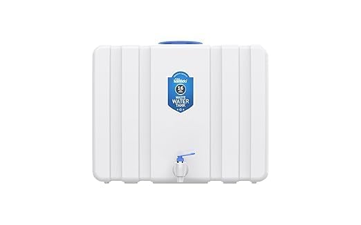 Image of RO Reject and Waste Water Collecting Translucent Tank 15 Liters | Wall Mountable and Food Grade HDPE Plastic Tank | Easy to Connect with All Water Purifier (FULL WHITE)