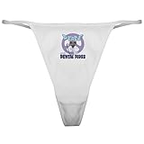 CafePress Peace Love and Dental Floss Classic Thong Underwear, Funny Womens Panties White