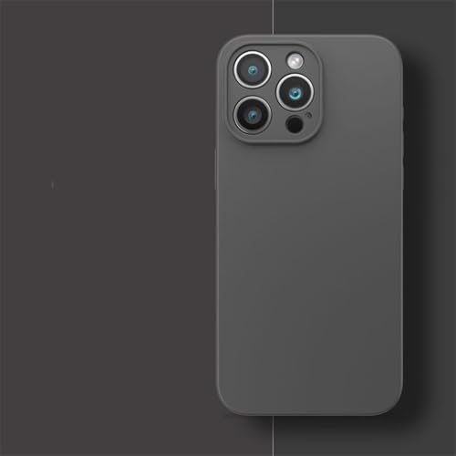 Coque iPhone 15 Pro Max silicone liquide protection fine souple gris anti-choc