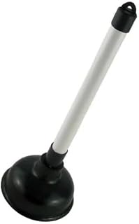 Toilet Plunger Blockage Remover Air Pump Drain Blaster Sink Plunger Unblocker (1 Pcs) Plastic Handle with Black Cup Perfect for Home Ideal for Toilet Kitchen Bathtub Shower & Drains