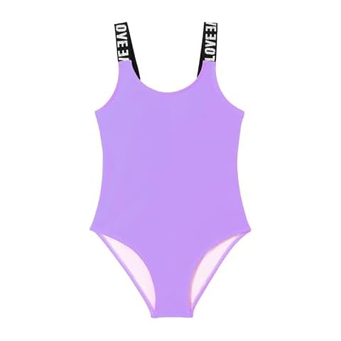 SERENYOU Girl's Purple One Piece Swimsuit Cover