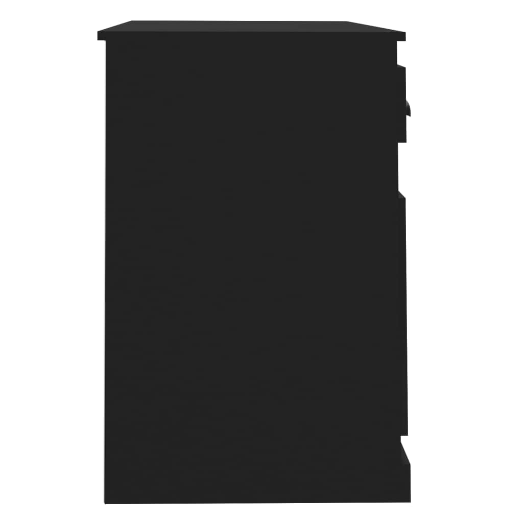 Escritorio negro 115 x 50 x 75 cm de madera con cajón y puerta, escritorio compacto para oficina en casa, habitación juvenil y espacios pequeños, diseño moderno de oficina