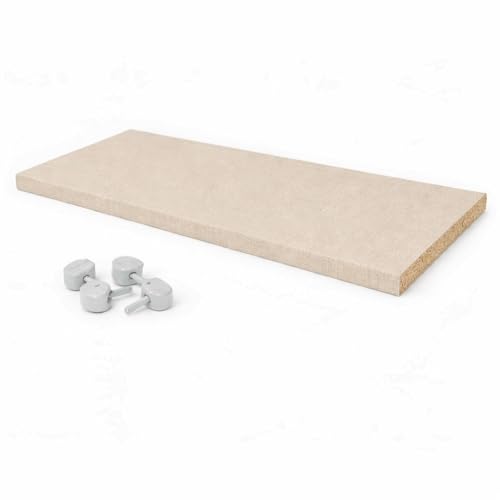 ideas CNC Estante de Armario a Medida 19 mm, balda Interior para Cocina, Dormitorio u Oficina, Soportes incluidos, Largo 50 o 100 cm, Acabado Textil