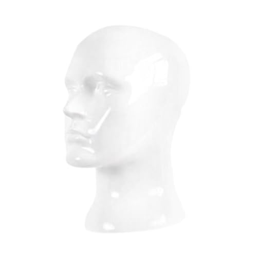 Tête de mannequin homme blanc brillant haut de gamme pour support de perruque