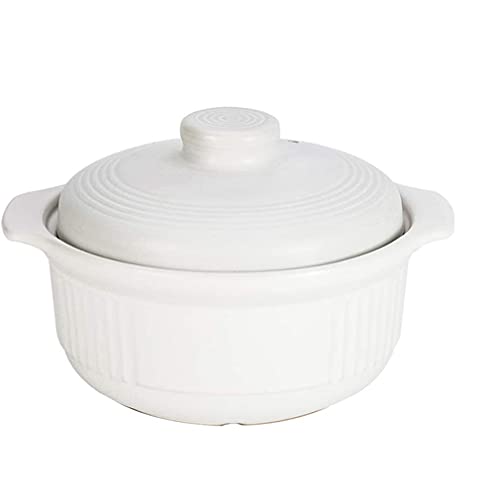 Casserole, Ceramic Pot, Stew Stone Pot,Large Capacity White Kitchen Soup Pot, for Porridge Stew Meat Soup Hot Milk,Large Capacity Casserole-2000ML
