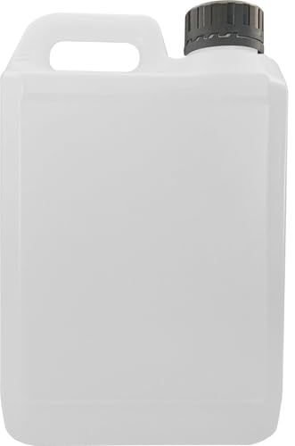 PSN HDPE 2.5 Litre Jerry Can Food-Grade Clear Plastic Water Tanks/Liquid Storage Container Bottles Comes With Tamper Evident Black Cap Available in 4 sizes 500ml-5 Litre (Black Lid, 2.5L (Pack of 1))