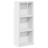 mtlskopl Armadietto da bagno a parete, bianco, 20 x 10 x 50 cm, armadietto da parete sottile in legno con 2 ripiani per il bagno, pensile minimalista per piccoli spazi