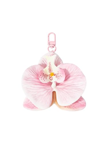 MakeMeChic Womens Butterfly Orchid Large Flower Keychain Cute Handbags Decoration Accessories Multicolor Medium