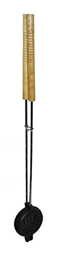 CASTMASTER COOKWARE Long Handled Cast Iron Burger Iron for Camping Fire Chiminea Stove