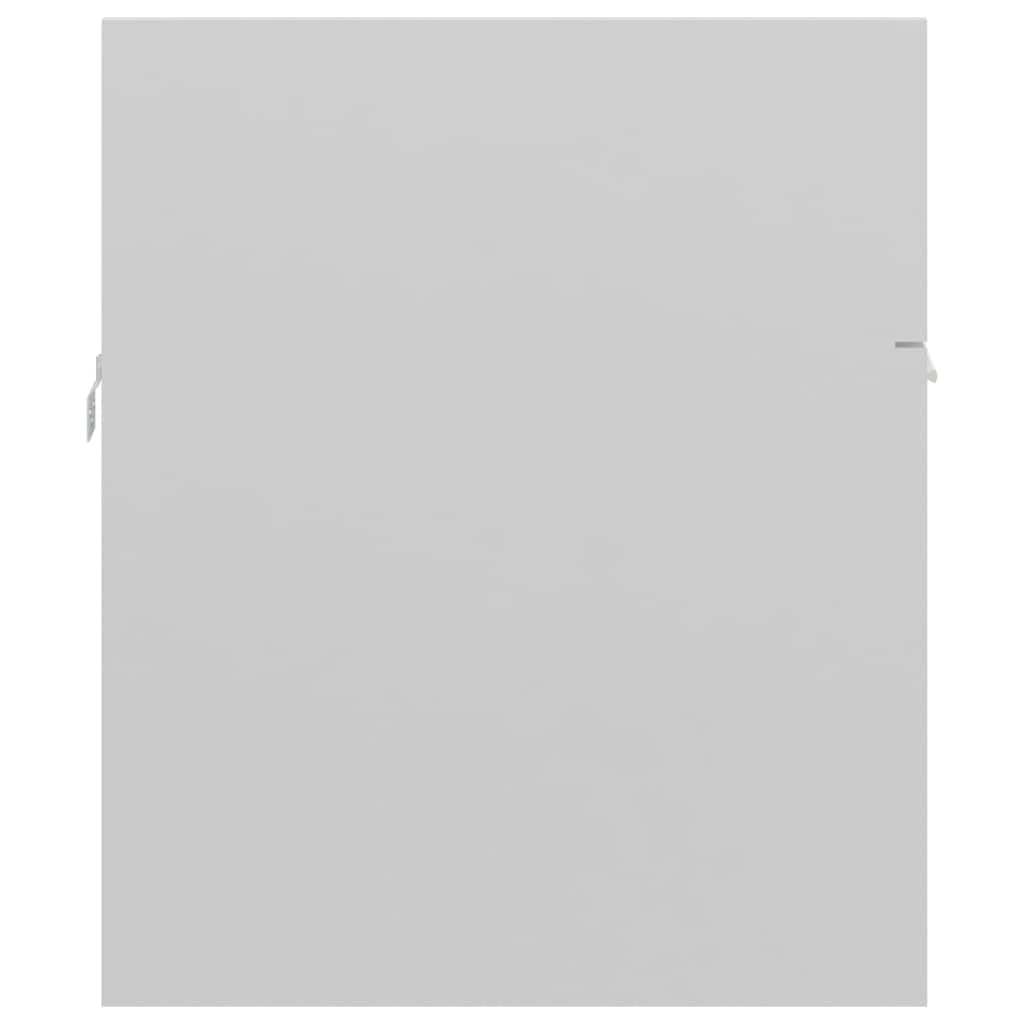 Armadietto per lavabo montato a parete, in truciolato bianco lucido, 90 x 38,5 x 46 cm