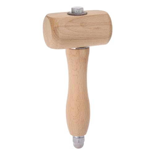 sourcing map 7.5Inch Leather Carving Hammer Wooden Hammer T-Shaped Head Leathercraft Mallet Tool for DIY Stamping Sew Leather Cowhide, Wooden