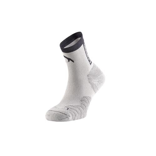Photo de Lurbel Aitana 4 Chaussettes de trail running pour homme et femme, respirantes et anti-odeurs, ajustement confortable, idéales pour la course et la randonnée, grande durabilité., gris, L