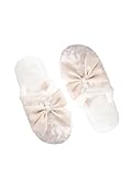 Verdusa Women's Bow Memory Foam Slippers Warm Slip On Faux Fur House Slippers White 8.5