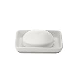 Full Circle Raise The Bar Ceramic Bathroom Soap Dish, White