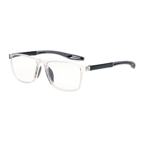 MMOWW Gafas de Lectura Deportiva para Hombres y Mujeres Anti - Luz Azul Ultraligeras TR90 Marco Gafas de Lectura (Transparente, +1.5)