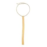 KONFEN Mujeres Collares Largos Y, Elegante Deep-V Collar largo de borlas para el vestido de fiesta, cruzadas de acero de titanio serpiente cadena de joyería regalos para Lover(2 Style, Gold/Silver)