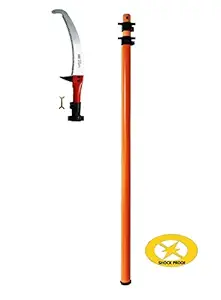 Amazon Brand ?? Umi Pole Shock Proof Fiberglass 250-To-732 Cm Extendable Telescopic Pole Multipurpose (Orange) With Pruning Saw