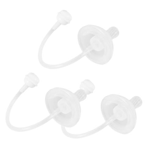 Abaodam 3 Piezas de silicona estallido tapas botellas leche mamá borla biberón biberones ponderados pajitas con peso reemplazables de gel de sílice Transparent