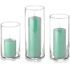 yummi Set of 12 Slim Pillars and Cylinder Vases - Tiffany Blue