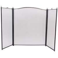 HOMEBASIX C31020ASK3L 3-Panel Fire Screen, Antique Silver/Black