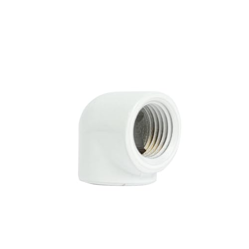 Image of dracaena.io 6-Pack G1 /4 inch Female to Female 90 Angle Elbow Fittings, Brass Water Cooling Connector Adapter for PC Computer Liquid Cooling Loop, Durable Leak-Proof Extender Fitting, White