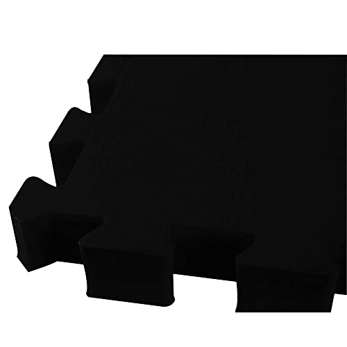 Kit com 8 Tatames Tapetes EVA Com Borda 50cm X 50cm X 1cm Preto