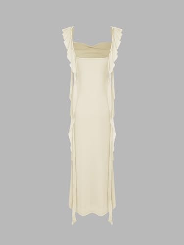 Image of CIDER Formal Dresses for Women Wedding Guest Dresses Summer Maxi Dress Sleeveless Mesh Ruffle Cocktail Dress Elegant Outfits